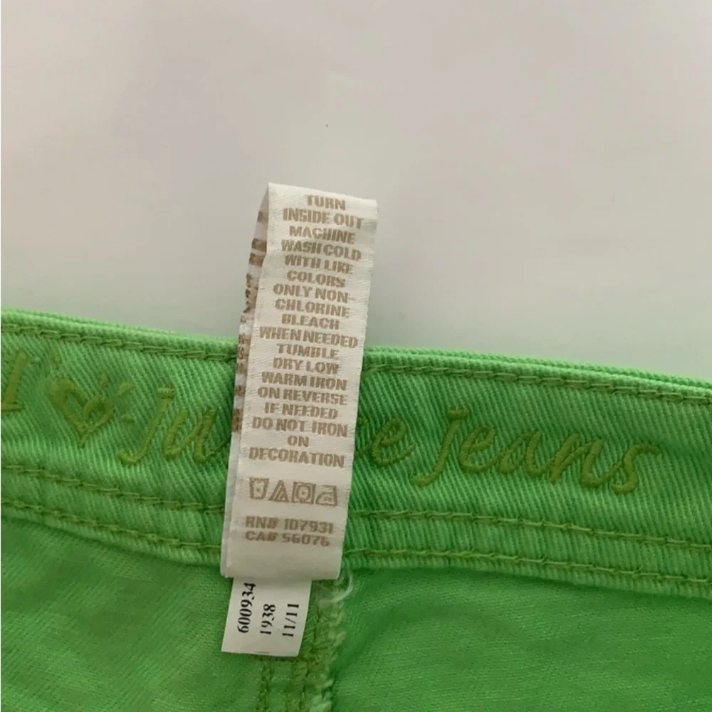 Justice lime green Jean shorts.  Simply low style  Girls size 14 S